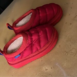 UGG Kids Red Quilted Slippers